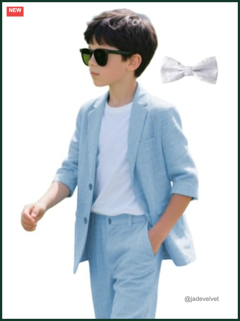 Linen Blend 2-Piece Slim Fit Suit Set For Boys